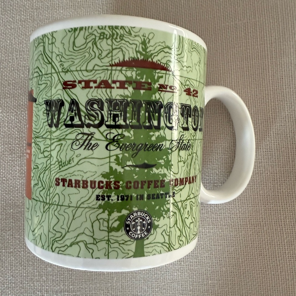 Vintage Starbucks Washington The Evergreen State Mug 1999
